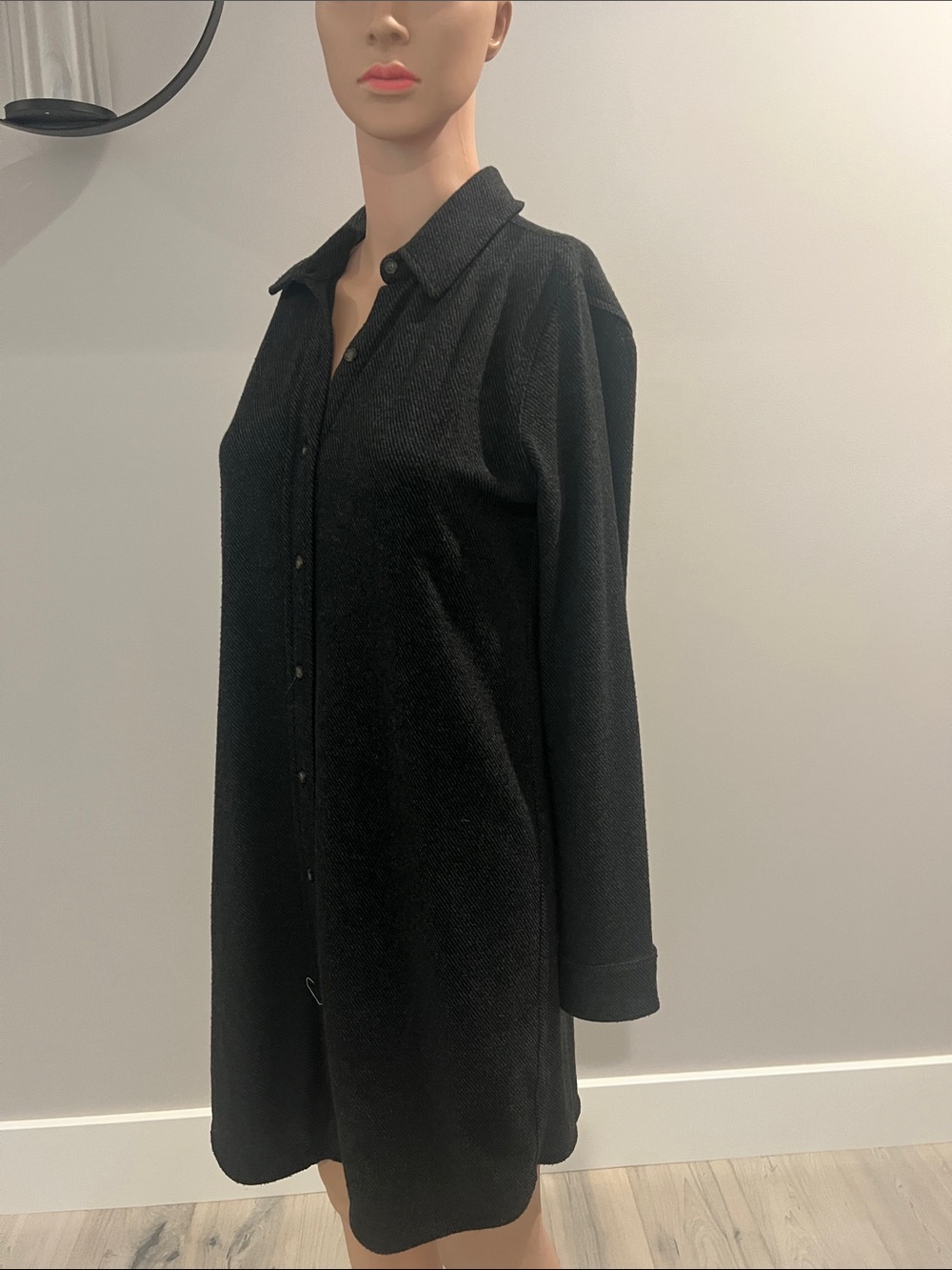 Black Button-Front Women's sweater dress